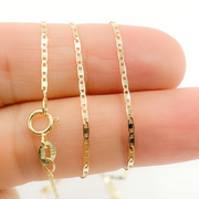 14K Solid Gold Flat Marina Link Chain